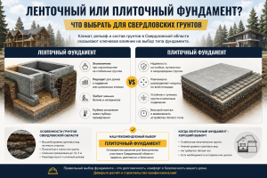 Ленточный или плитный фундамент: что выбрать для свердловских грунтов Ленточный или плитный фундамент: что выбрать для свердловских грунтов