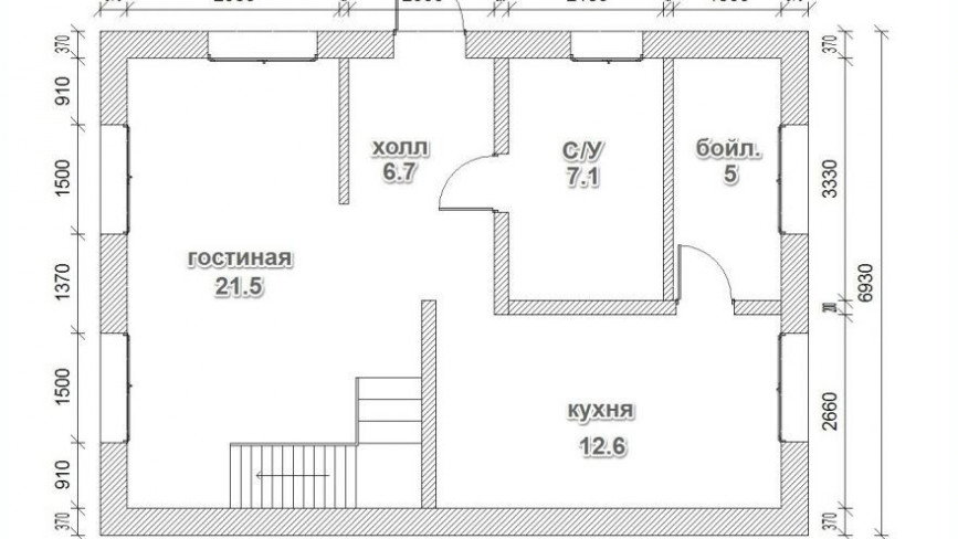 Полутораэтажный жилой дом на 140 кв.м
